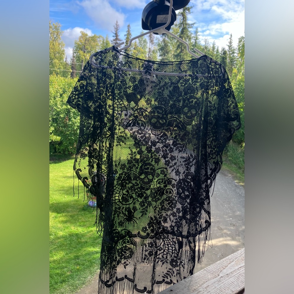 Never used black lace halloween poncho